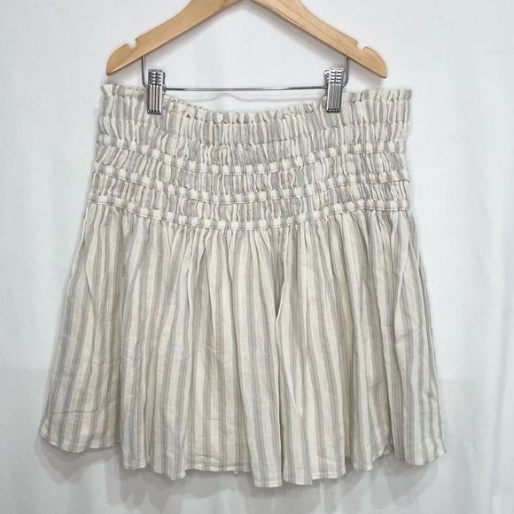 Madewell Smocked Pull-On Mini Skirt in Stripe - Picture 6 of 7
